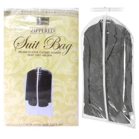2 Plastic Clear Dust proof Cloth Cover Suit/Dress Garment Bag Storage Protector