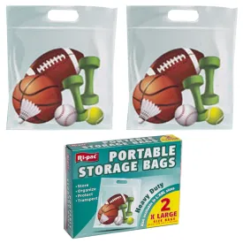 2 Portable XLarge Storage Bags Organizer Case Clear Travel Pouch Holder 20.5X17"