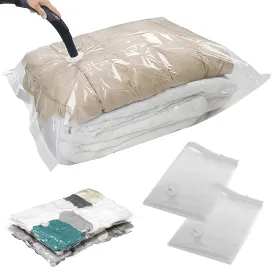 2PC Large Vacuum Bags Space Saver 41x28 Garment Clothes Storage Organizer Travel