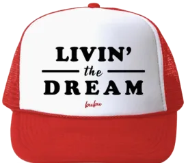 Bubu - Baby/Toddler/Kids Trucker Hats - Livin' The Dream in Red/White