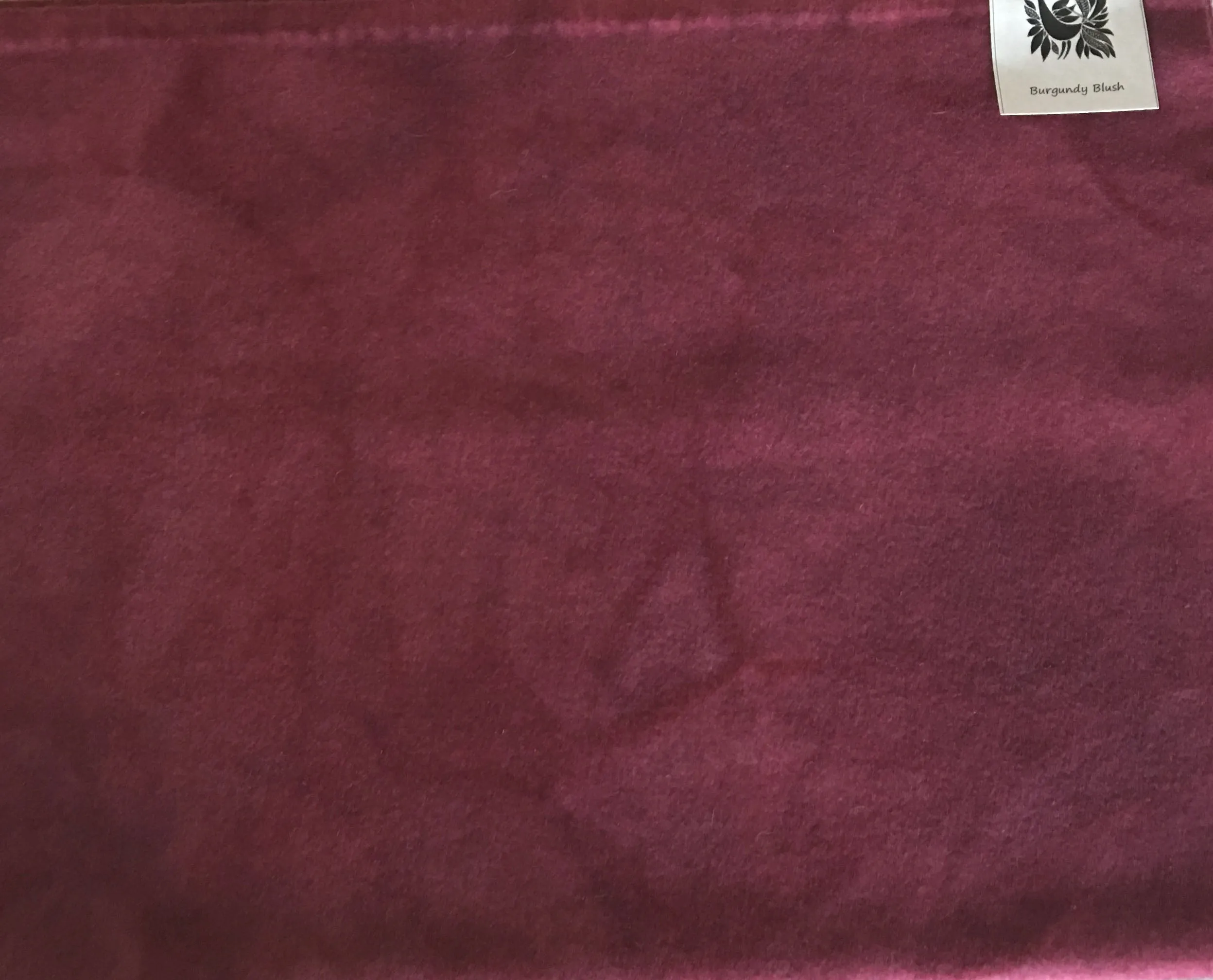 BURGUNDY BLUSH Hand Dyed Fat EIGHTH Wool Fabric for Wool Applique and Rug Hooking
