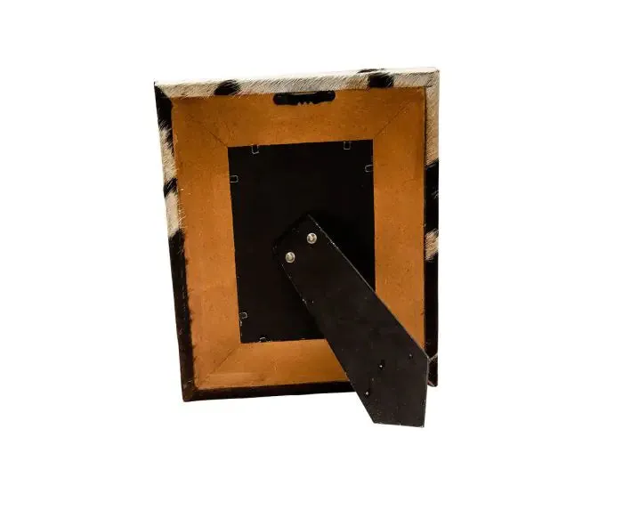 Cowhide Picture Frame: Black