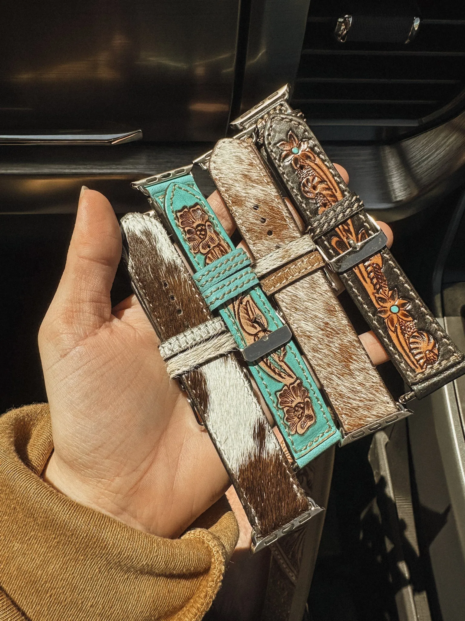 Cowhide Watch Band: Black