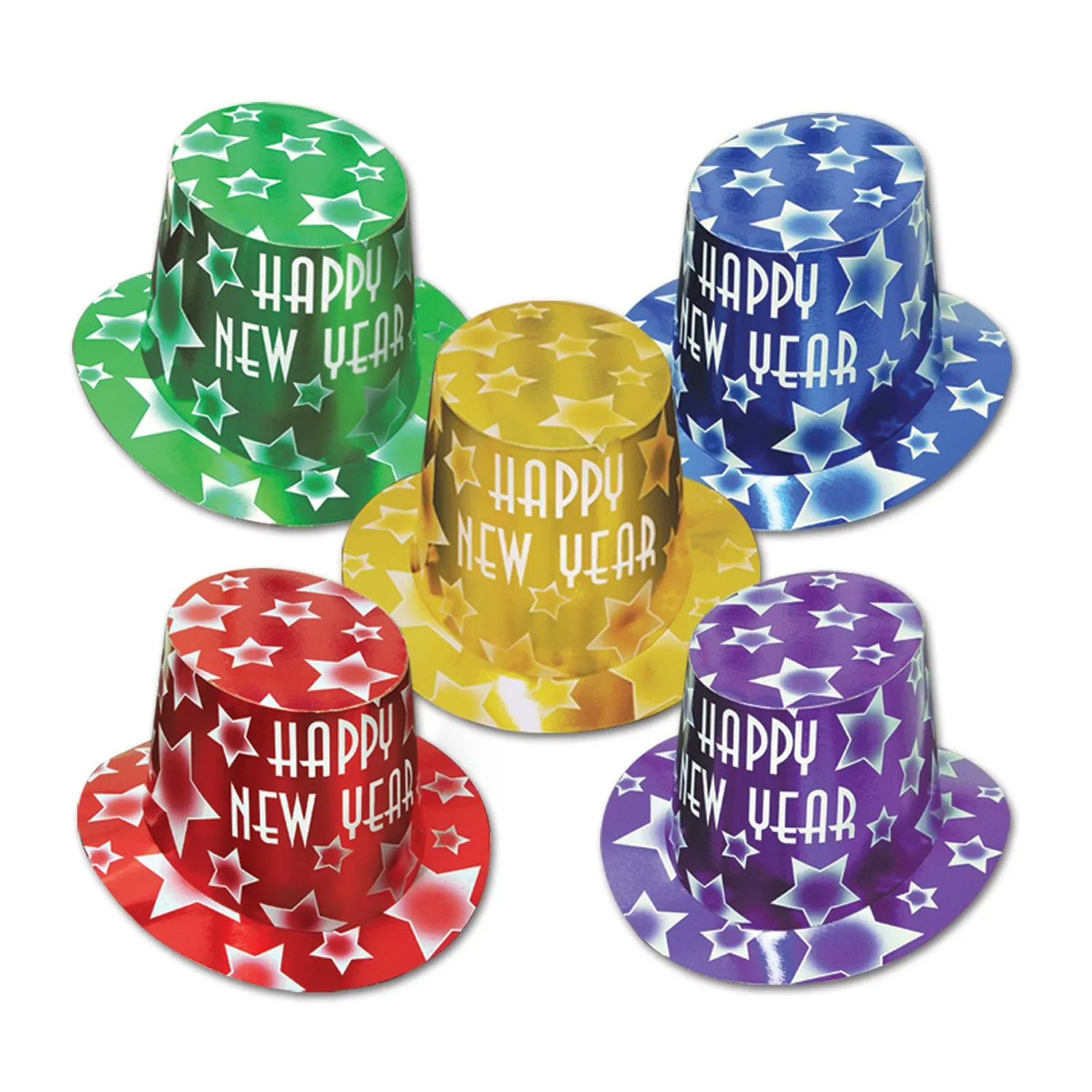 Gem-Star New Years Party Hi-Hats assorted colors (25 per Case)
