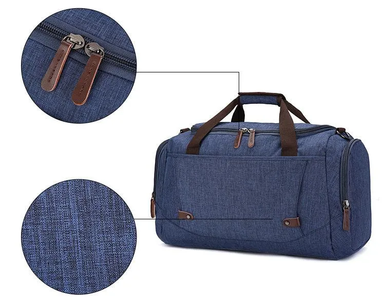 Oxford Multi Pocket Water Resistant Large Capacity Luggage Grey Bags