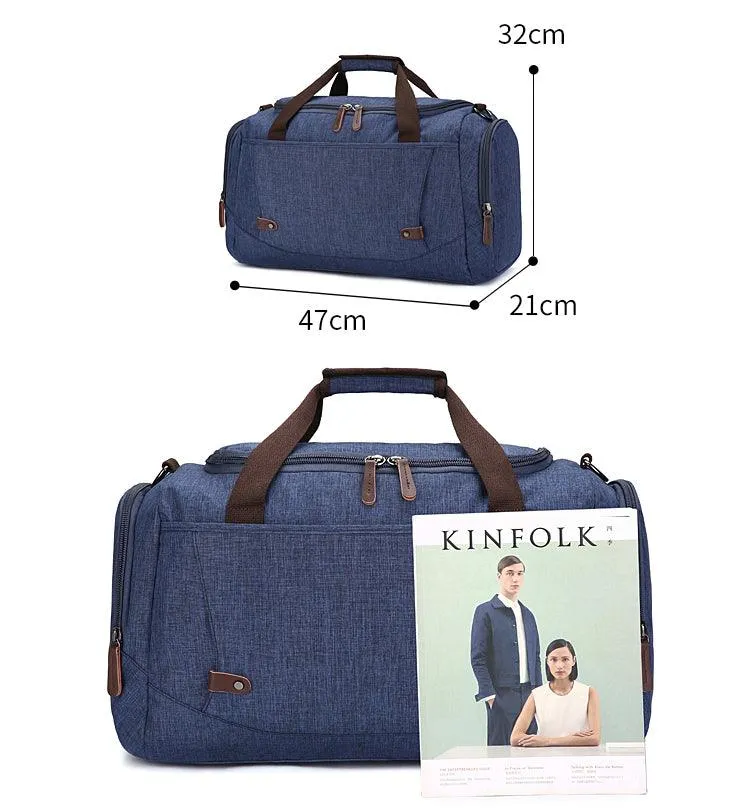 Oxford Multi Pocket Water Resistant Large Capacity Luggage Grey Bags