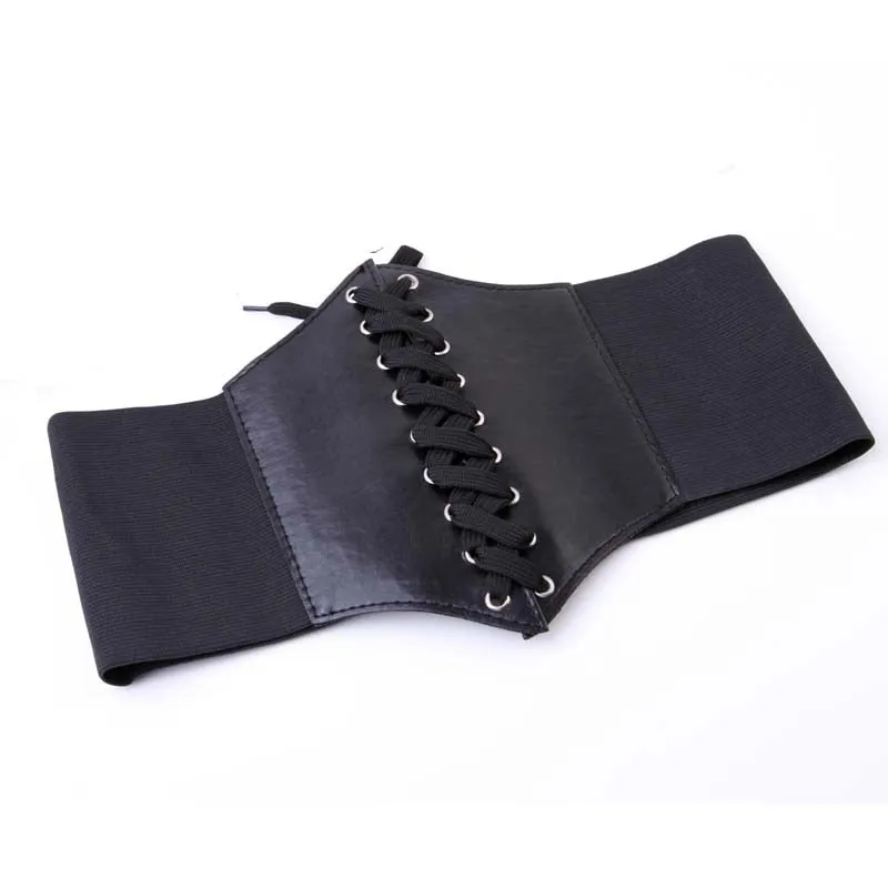 PU Leather Wide Straps Slimming Waistband Corset Belts