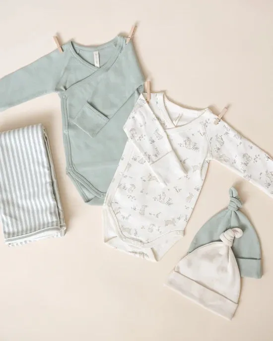 Quincy Mae Swaddle - Sage Stripe