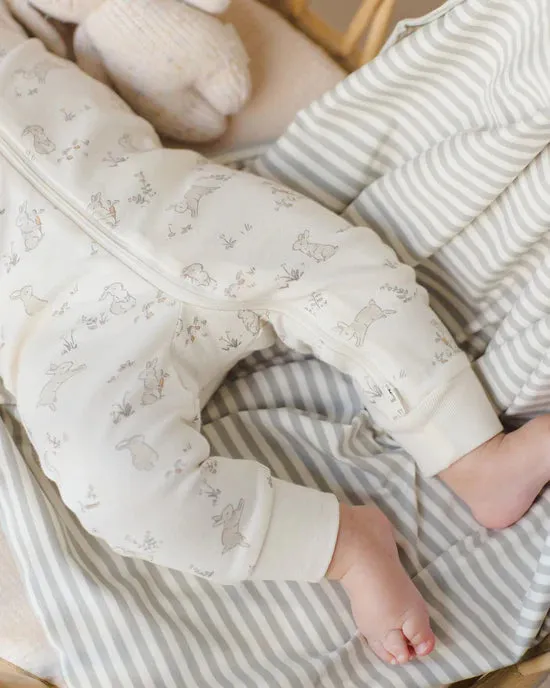 Quincy Mae Swaddle - Sage Stripe