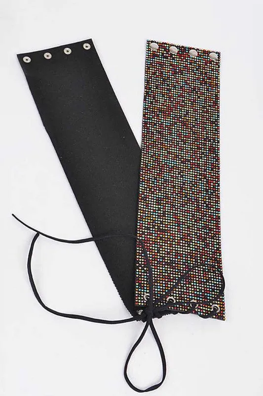 Rhinestone Snap Closure Iconic Tie Belt