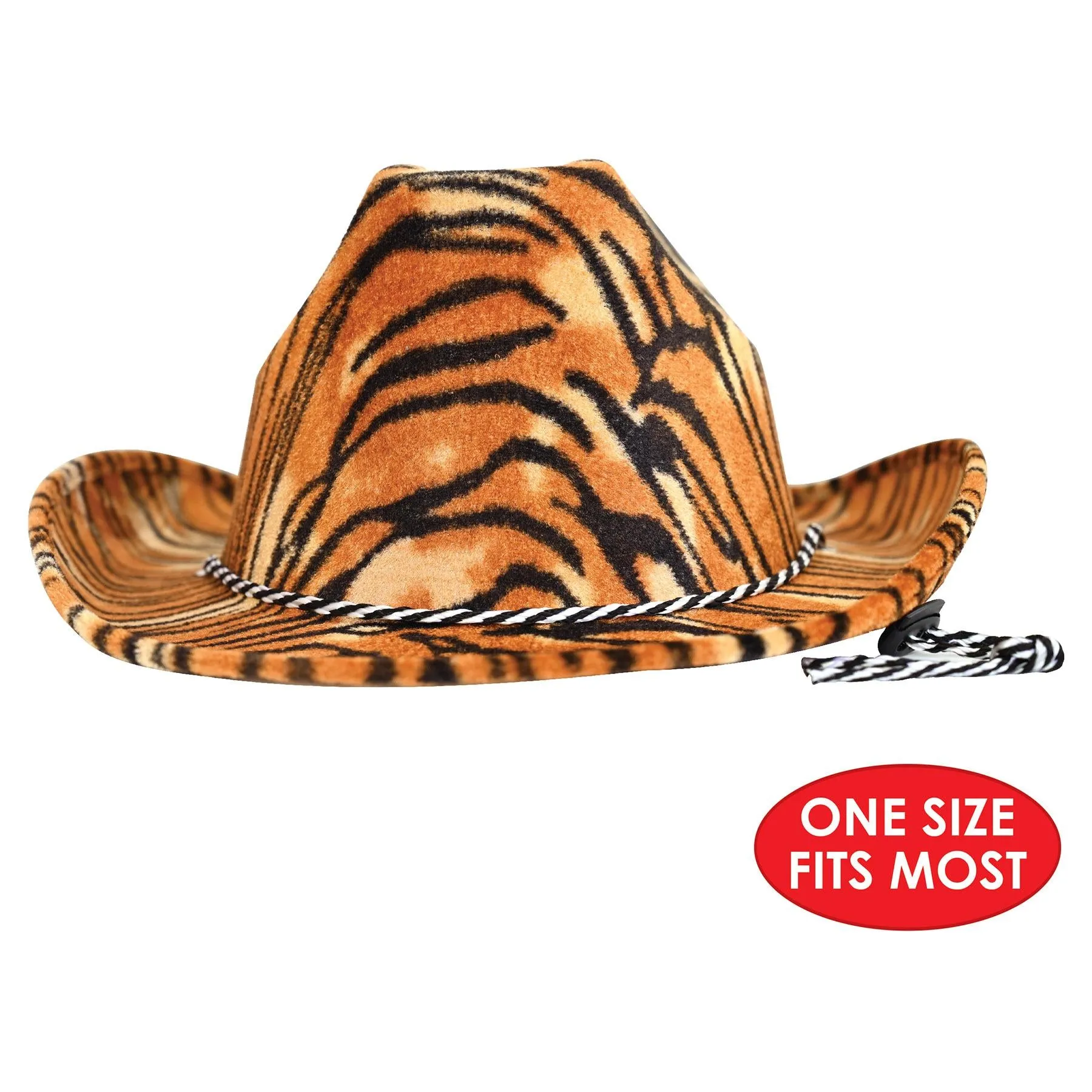 Tiger Print Cowboy Hat (6 Per Case)