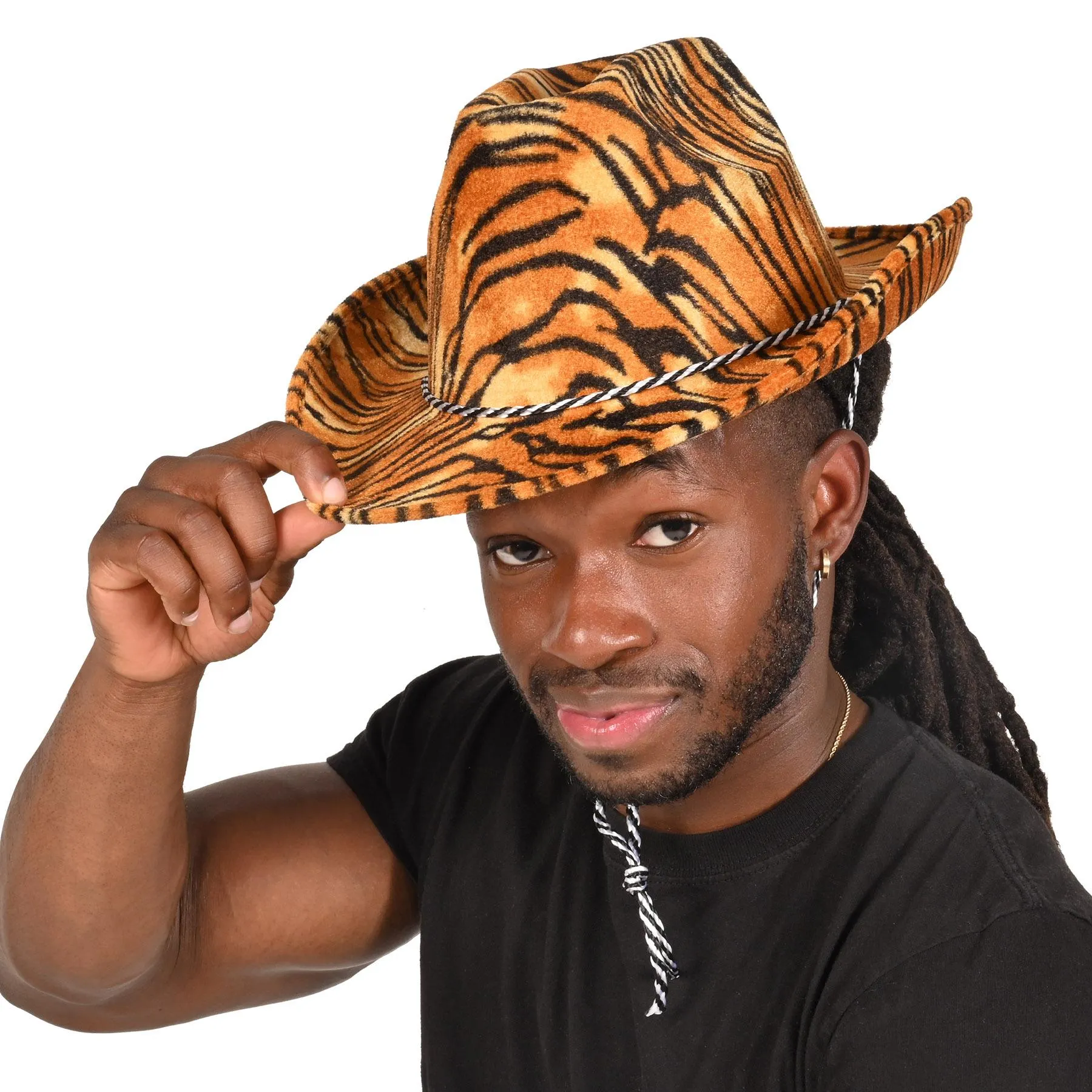 Tiger Print Cowboy Hat (6 Per Case)