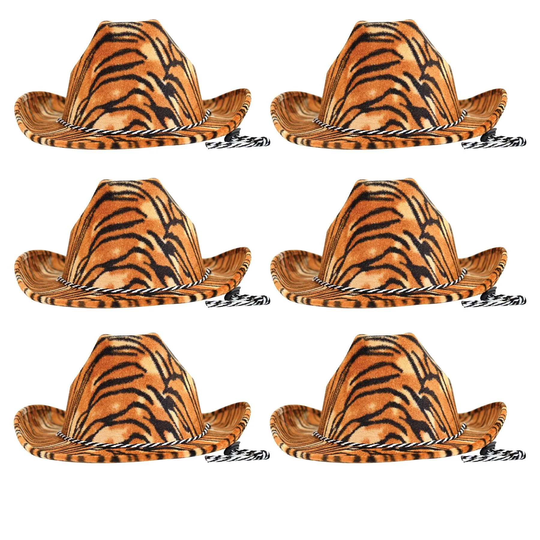 Tiger Print Cowboy Hat (6 Per Case)