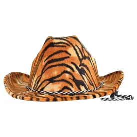 Tiger Print Cowboy Hat (6 Per Case)