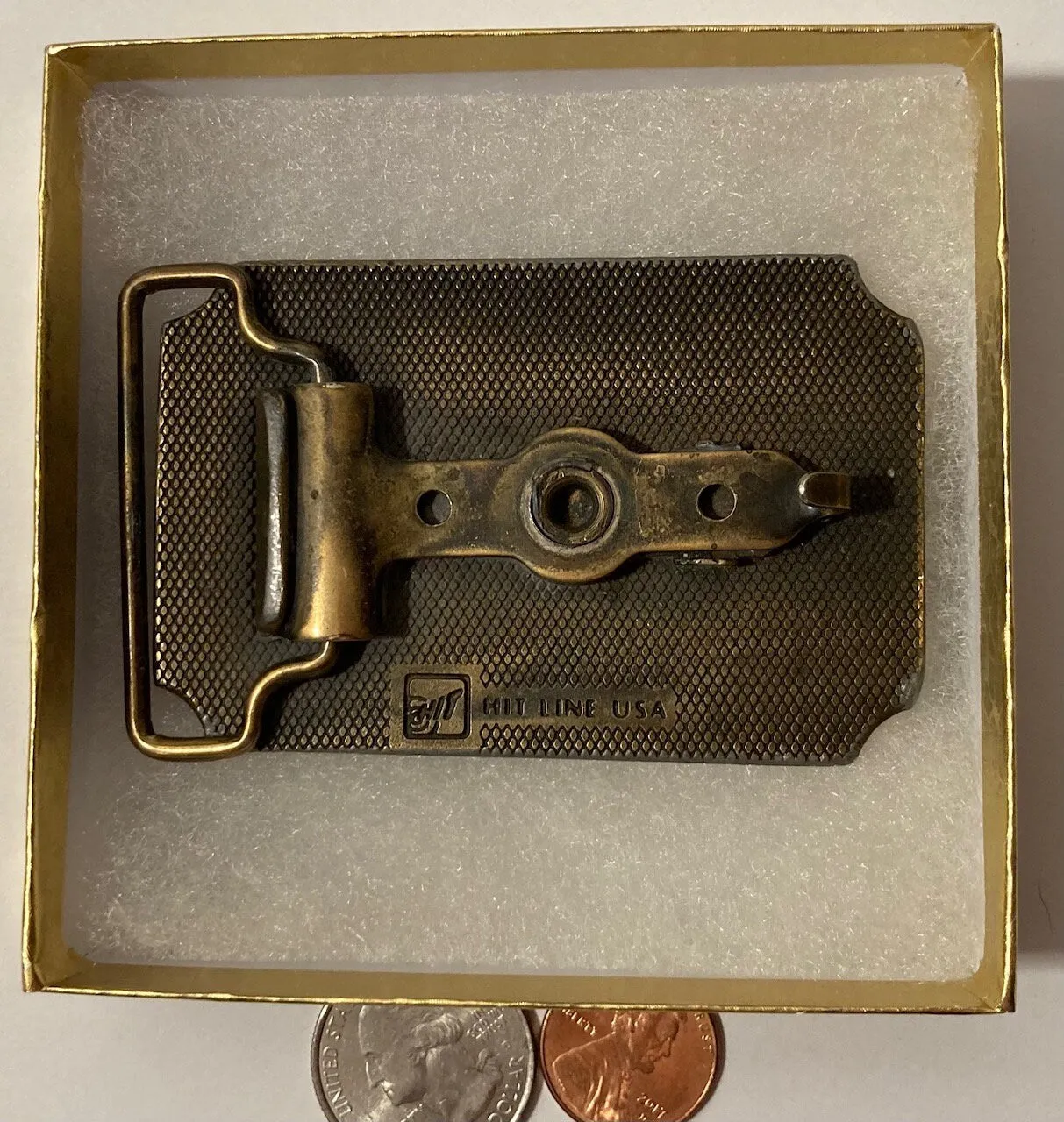 Vintage 1982 Metal Belt Buckle, Ambassador Sausage Products, Nice Western Design, 3" x 2", Heavy Duty, Quality, Thick Metal