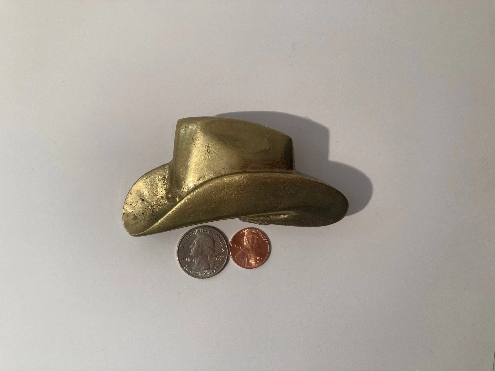 Vintage Metal Belt Buckle, Cowboy Hat, Thick Metal, Quality, Country and Western, Heavy Duty, Fashion, Belts, Shelf Display, Collectible