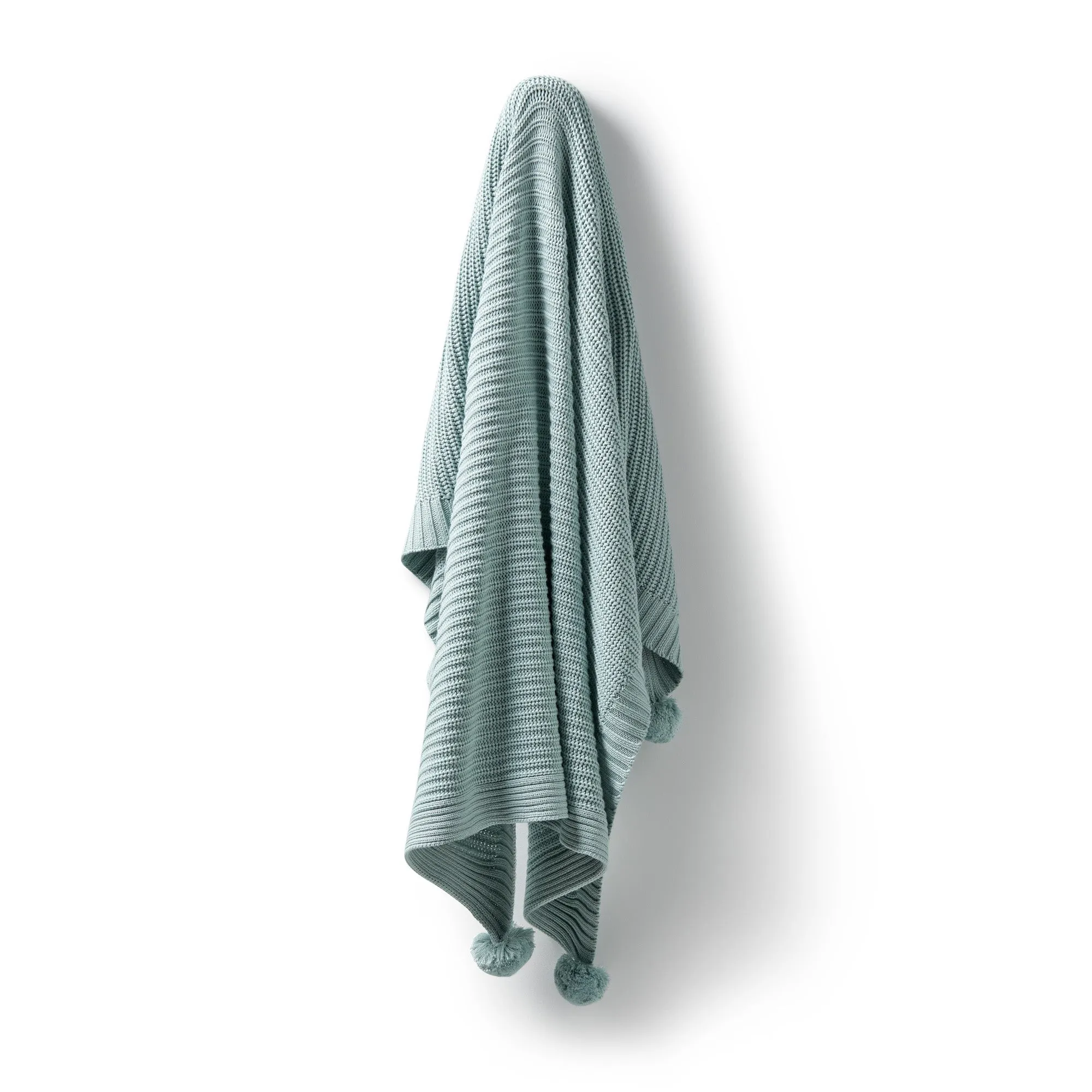 Wilson and Frenchy Organic Knitted Blanket - Duck Egg