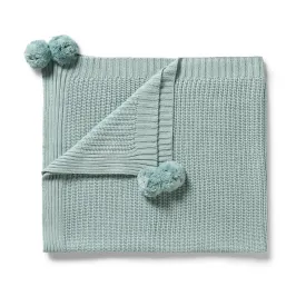 Wilson and Frenchy Organic Knitted Blanket - Duck Egg
