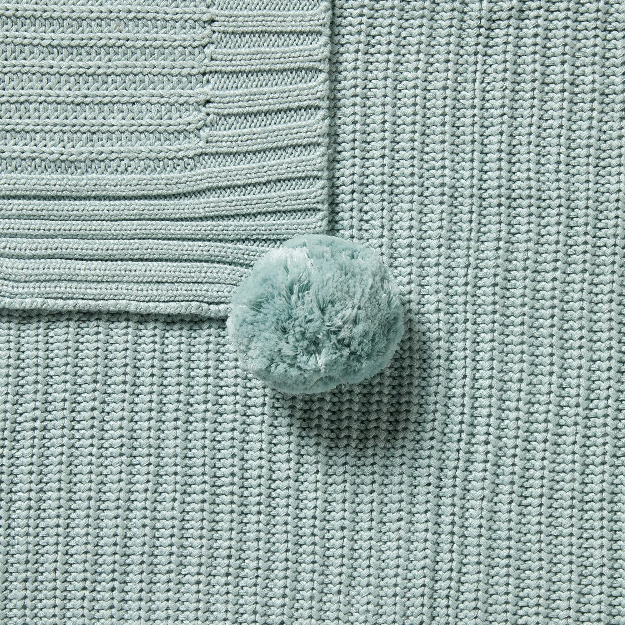 Wilson and Frenchy Organic Knitted Blanket - Duck Egg