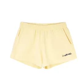 Women's Embroidered Logo Brand Short,Yellow